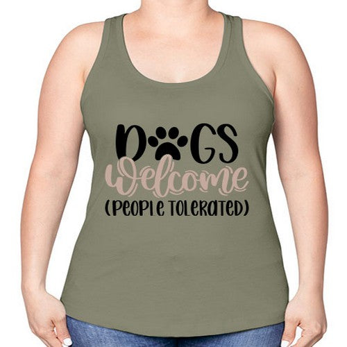 Dogs Welcome Style 21# - dogs -Racerback Tank