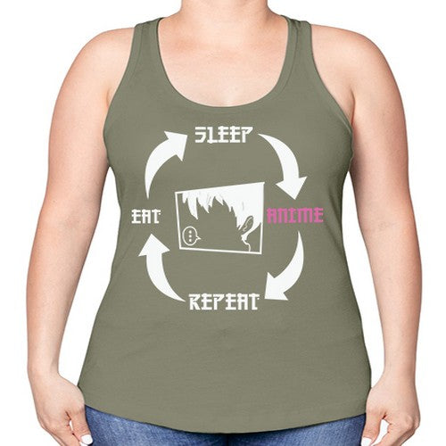 Eat Sleep Anime Repeat Anime Anime 226# - anime -Racerback Tank