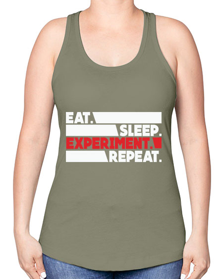 EatSleepExperimentRepeatScientistSkinite Scientist Skinite 274# - general science -Racerback Tank