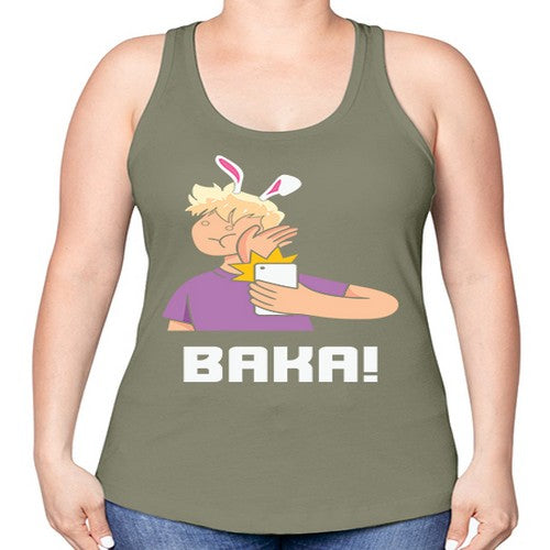 Funny Anime Baka Rabbit Slap Anime 228# - anime -Racerback Tank