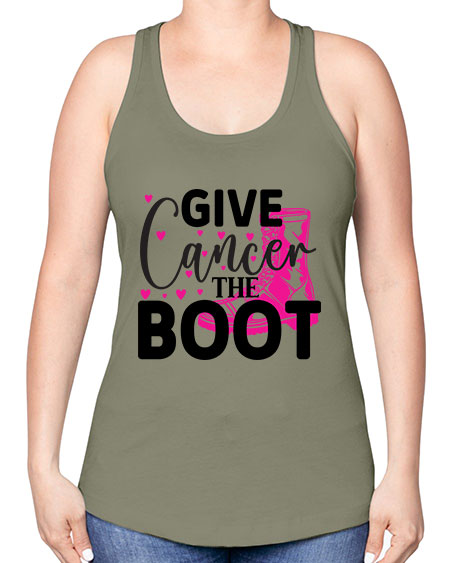 Give Cancer the Boot 24# - breast cancer -Racerback Tank