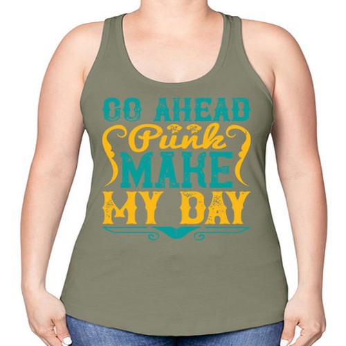 Go Ahead Punk Make My Day Style 45# - dogs -Racerback Tank