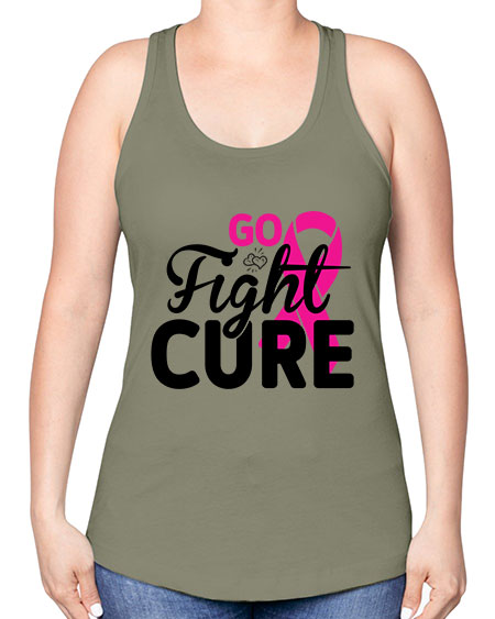 Go Fight Cure 23# - breast cancer -Racerback Tank