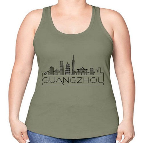 Guangzhou Minimal Skyline 787# - cities -Racerback Tank