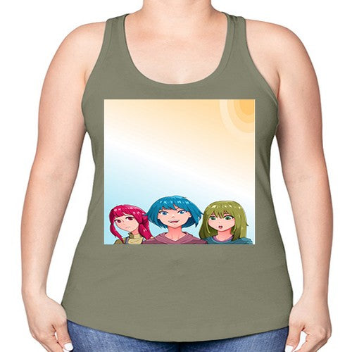 Happy three friend 20# - anime -Racerback Tank