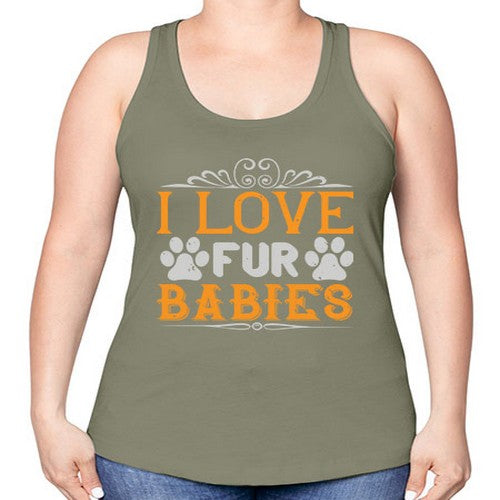 I Love Fur Babies Style 192# - dogs -Racerback Tank