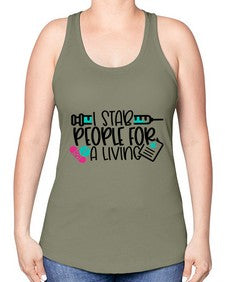 I Stab People For A Living Style Style 923# - nurse -Racerback Tank