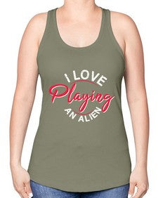I love playing and alien 19# - ufo -Racerback Tank