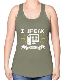 I speak technology 37# - computer -Racerback Tank