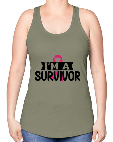Im a Survivor 17# - breast cancer -Racerback Tank