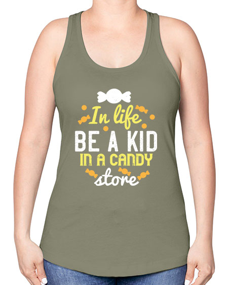 In life be a kid in a candy store Style 122# - kids -Racerback Tank