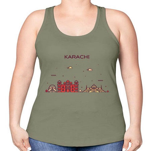 Karachi 1024# - cities -Racerback Tank