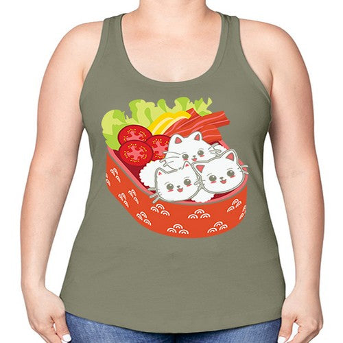 Kawaii Cat Boxed Lunch Anime Anime 266# - anime -Racerback Tank