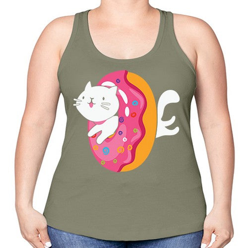 Kawaii Cat Donut Anime Lover Anime 267# - anime -Racerback Tank