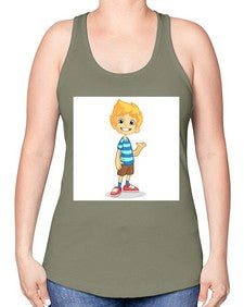 Kid 151# - cartoon general -Racerback Tank