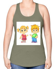 Kid 157# - cartoon general -Racerback Tank