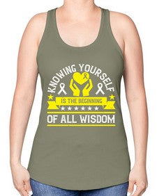 Knowing yourself is the beginning of all wisdom Style 38# - Self awareness -Racerback Tank