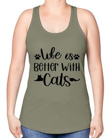 Life Is Better With A Cats Style 99# - cats -Racerback Tank