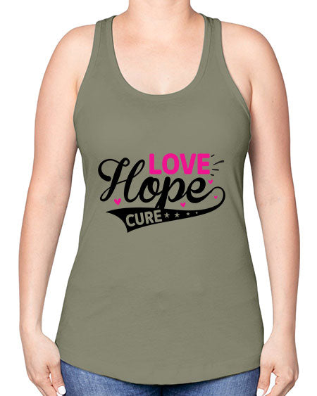 Love Hope Cure 14# - breast cancer -Racerback Tank