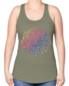 Mandala Dream Rainbow Glitter 760# - mandala -Racerback Tank