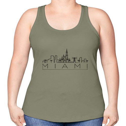 Miami Minimal Skyline 1281# - cities -Racerback Tank