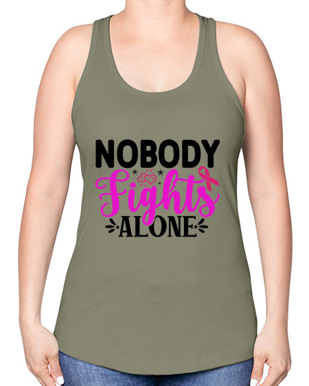 Nobody Fights Alone 12# - breast cancer -Racerback Tank