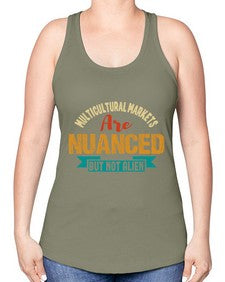 Nulticultural markets are nuanced but not alien 36# - ufo -Racerback Tank