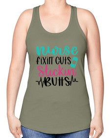 Nurse Fixin Cuts Stickin Style Style 1153# - nurse -Racerback Tank