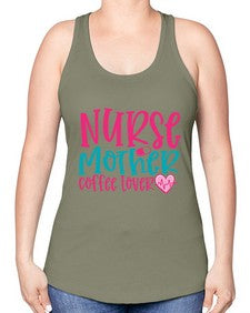Nurse Mother Coffee Lover Style 1185# - nurse -Racerback Tank