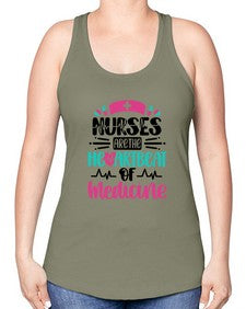 Nurses Are The Heartbeat Style Style 1232# - nurse -Racerback Tank