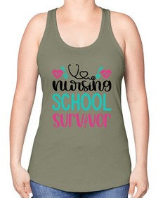 Nursing School Survivor Style Style 1279# - nurse -Racerback Tank