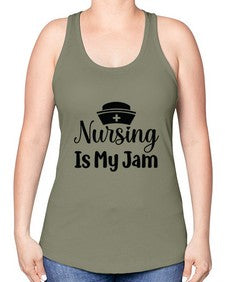 Nursing is my jam 1272# - nurse -Racerback Tank