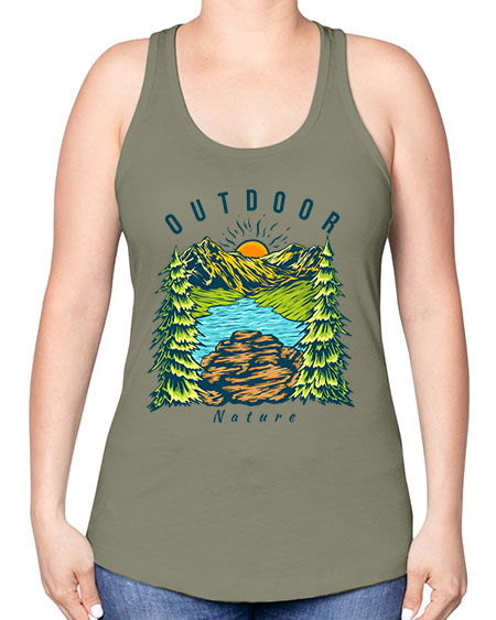 Outdoor Nature 17# - nature -Racerback Tank