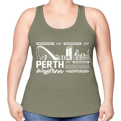 Perth 1597# - cities -Racerback Tank