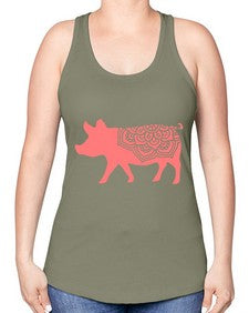PigMandala 985# - mandala -Racerback Tank