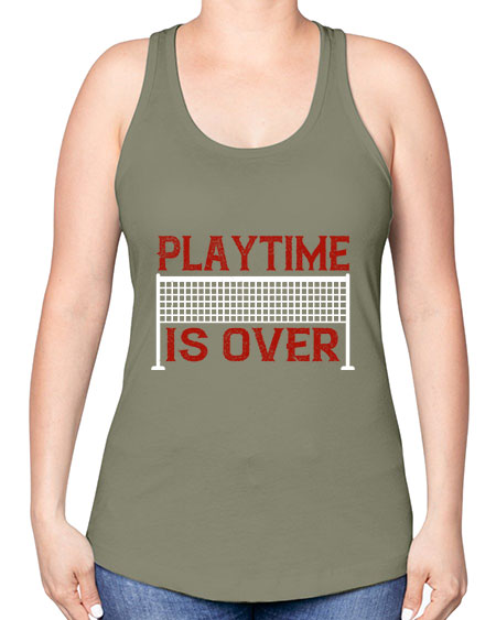 Playtime is over 1932# - badminton -Racerback Tank