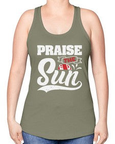 Praise the sun 40# - video games -Racerback Tank