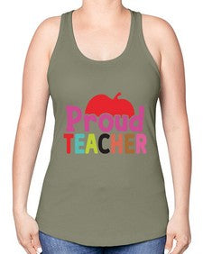 Proud Teacher 1341# - teacher -Racerback Tank