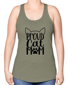 Pround Cat Mom Style 103# - cats -Racerback Tank