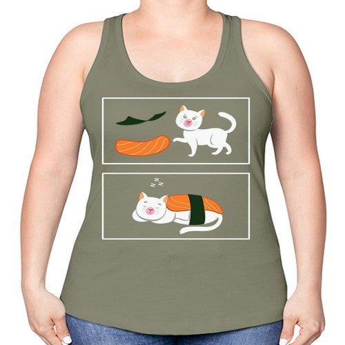 Ramen Cat Kawaii Anime Japanese Anime 279# - anime -Racerback Tank