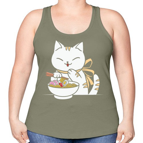 Ramen Cat Kawaii Anime Tee Japanese 280# - anime -Racerback Tank
