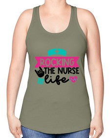 Rocking The Nurse Life Style Style 1360# - nurse -Racerback Tank