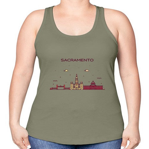 SacramentoCL 1763# - cities -Racerback Tank