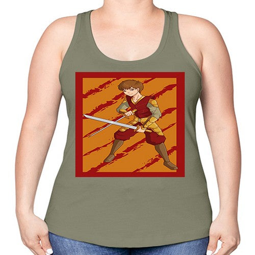 Samurai boy 95# - anime -Racerback Tank