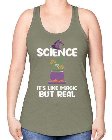 ScienceItsLikeMagicButScientistSkinite Scientist Skinite 48# - general science -Racerback Tank