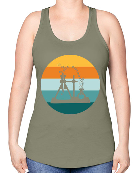 ScientistRetroSunsetScientistSkinite Scientist Skinite 39# - general science -Racerback Tank