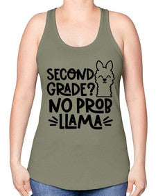 Second Grade No Prob 830# - second grade -Racerback Tank