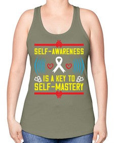 Self wareness is a key to self mastery Style 32# - Self awareness -Racerback Tank