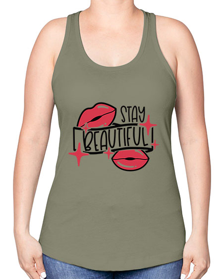 Stay Beautiful Style 19# - beauty - fashion -Racerback Tank