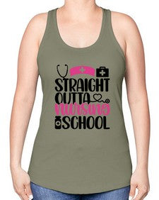 Straight Outta Nursing Style Style 1426# - nurse -Racerback Tank